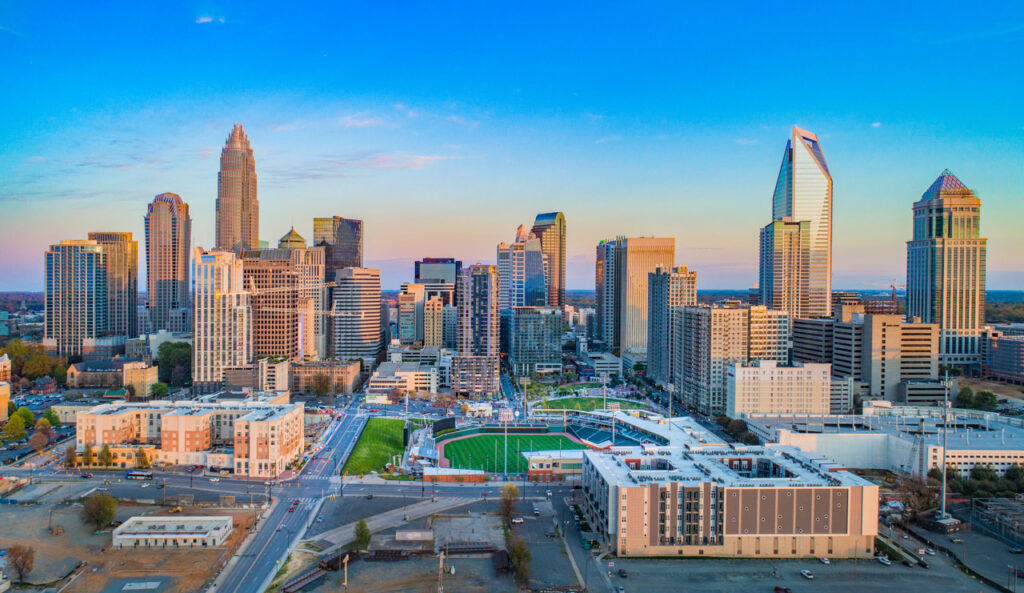 Charlotte North Carolina Drone Skyline Aerial